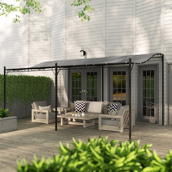 Outsunny Pergola s přístřeškem, voděodolná sluneční clona, samostatný zahradní altán pro terasu, přibližně 3x5x2,5 m, tmavě šedá | Aosom