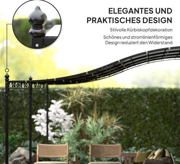 Outsunny Pergola s přístřeškem, voděodolná sluneční clona, samostatný zahradní altán pro terasu, přibližně 3x5x2,5 m, tmavě šedá | Aosom