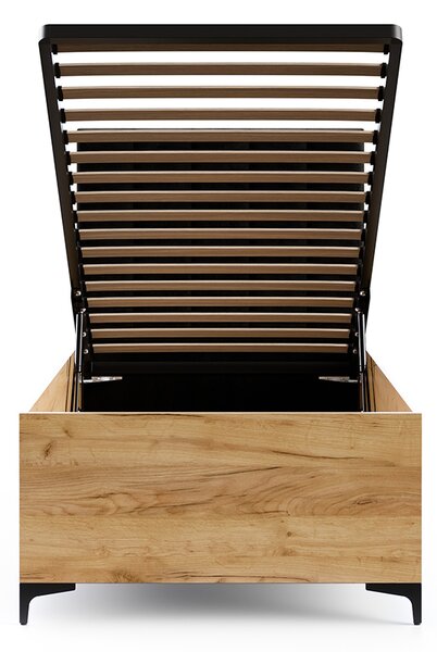 Postel SIERRA 90×200 s kovovým zdvižným roštem TRINITY Dub Craft - Černá