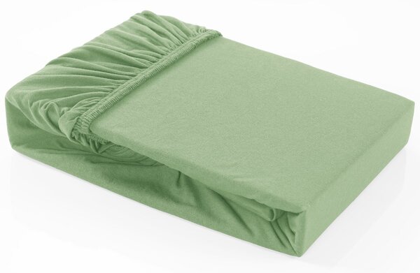 Barevné napínací prostěradlo Klinmam Home Elastan, barva zelená