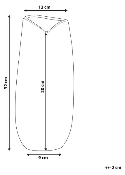 Dekorativní váza DERBE Kamenina 32 cm Stříbrná