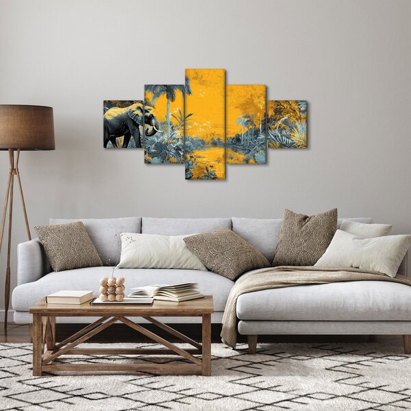 Obraz - Slon v přírodě (125x70 cm)