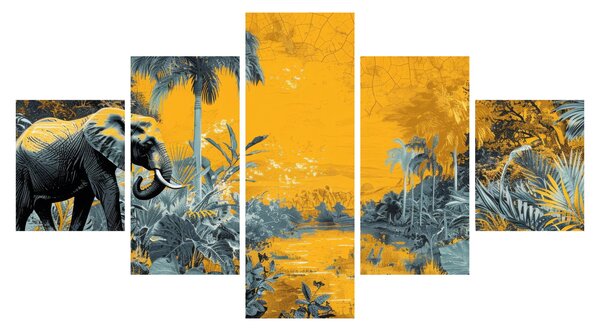 Obraz - Slon v přírodě (125x70 cm)
