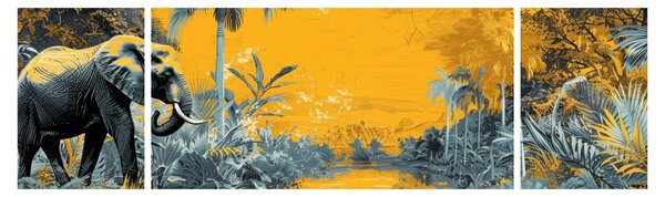 Obraz - Slon v přírodě (170x50 cm)