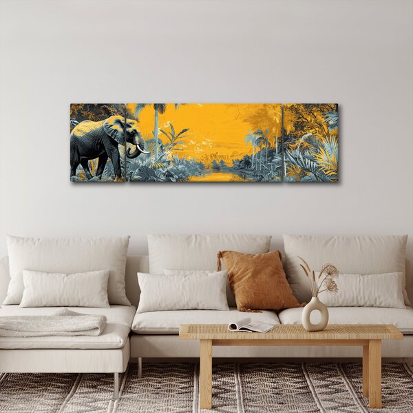 Obraz - Slon v přírodě (170x50 cm)