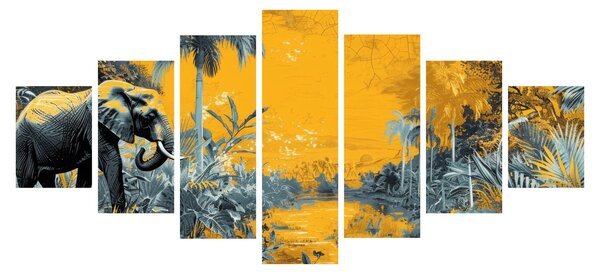 Obraz - Slon v přírodě (210x100 cm)