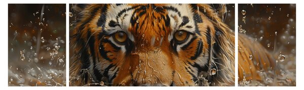 Obraz - Portrét tygra ve vodě (170x50 cm)