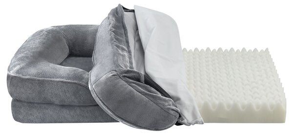 FurniGO Pelíšek pro psa Sheena L 98 x 70 cm - šedá