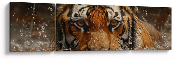 Obraz - Portrét tygra ve vodě (170x50 cm)