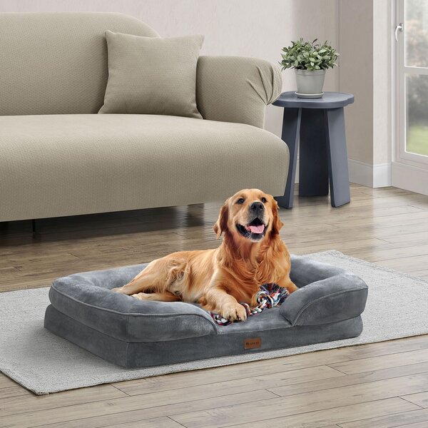 FurniGO Pelíšek pro psa Sheena L 98 x 70 cm - šedá