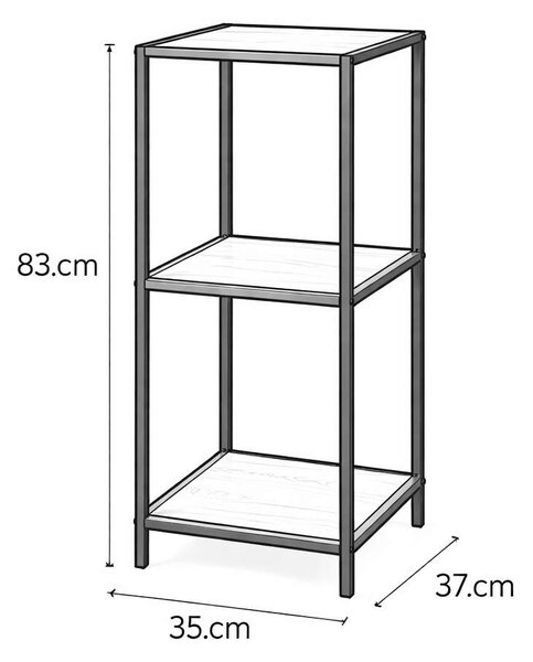 Regál Moreno VII, přírodní dřevo / černá