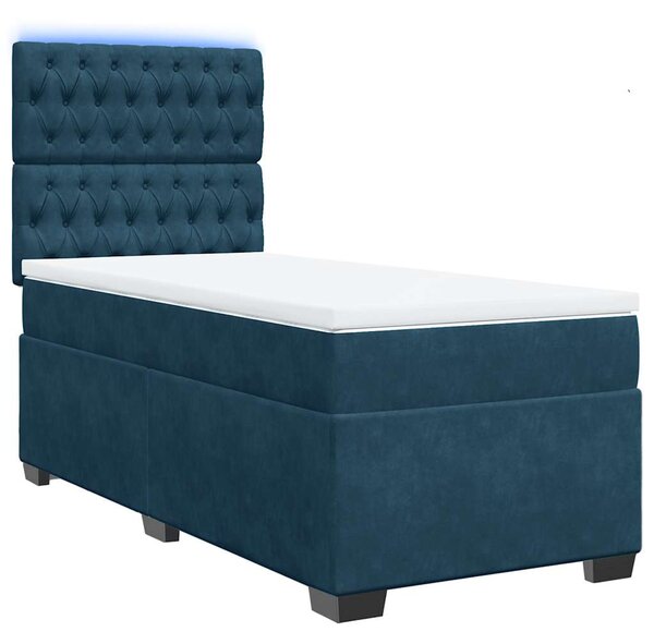 Box spring postel s matrací modrá 80 x 200 cm samet 3293072