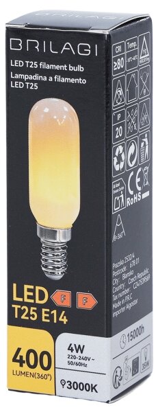 LED Žárovka FILAMENT T25 E14/4W/230V 3000K - Brilagi