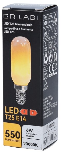LED Žárovka FILAMENT T25 E14/6W/230V 3000K - Brilagi