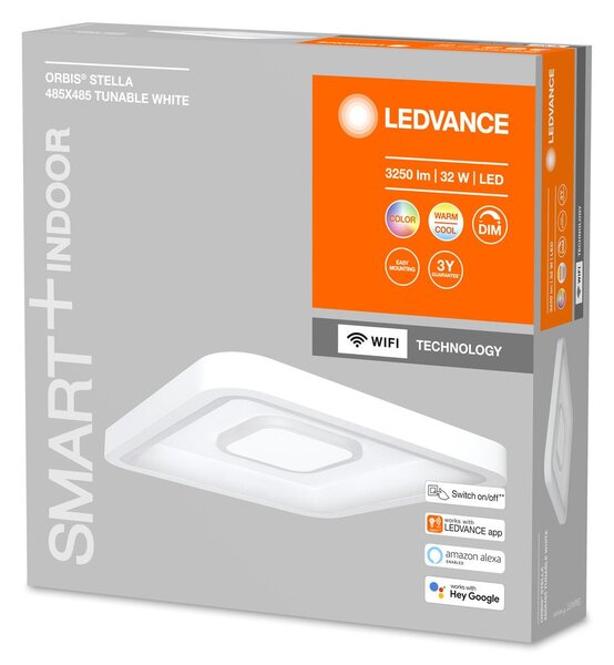 Chytré WiFi LED stropní světlo STELLA, nastavitelná bílá