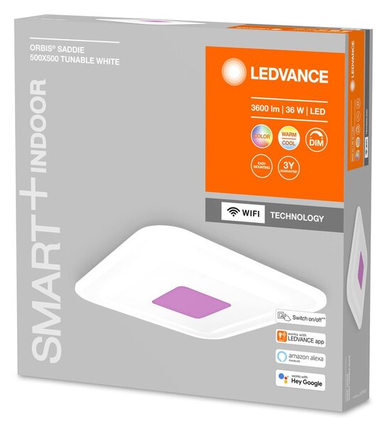 Chytré WiFi LED stropní světlo SADDIE, nastavitelná bílá