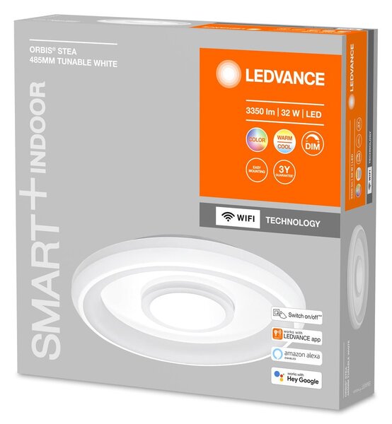 Chytré WiFi LED stropní světlo STEA, nastavitelná bílá
