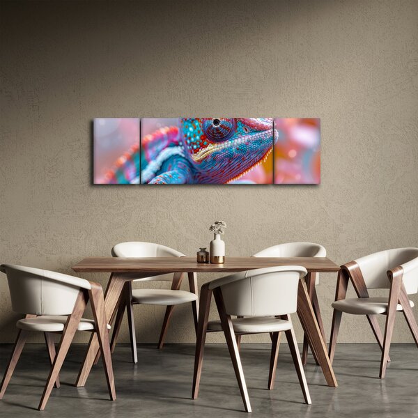 Obraz - Zbarvený chameleon (170x50 cm)