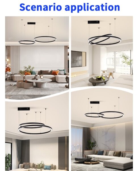 Immax NEO 07216L - LED Stmívatelný lustr FINO 93W/230V 60/80cm černá Tuya+DO