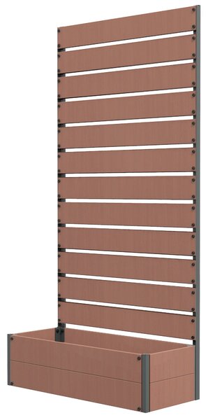 Outsunny Hrnková Skříň s Trellis, Vyvýšený Zahradní Záhon, Venkovní Hrnkovník pro Popínavé Rostliny, Obdélníkový Květináč pro Balkon a Terasu, 90,5x38