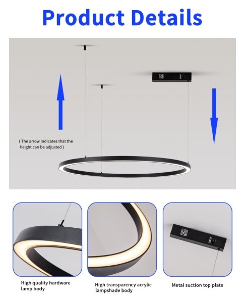 Immax NEO 07215L-LED Stmívatelný lustr na lanku FINO 60W/230V 80cm černá Tuya+DO