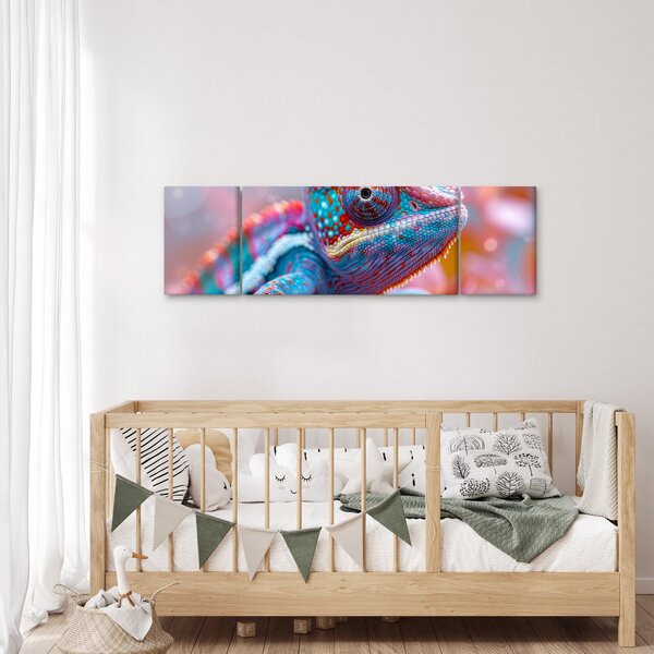 Obraz - Zbarvený chameleon (170x50 cm)