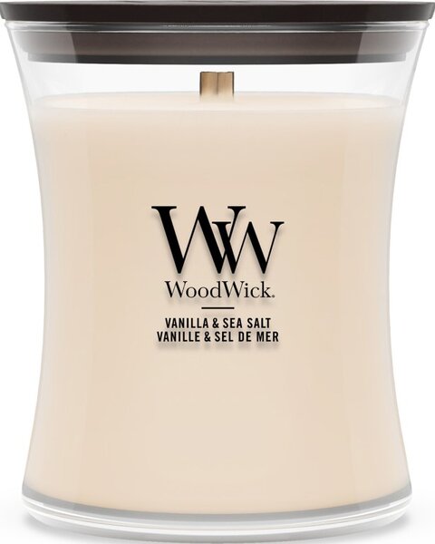 WoodWick Vanilla & Sea Salt svíčka střední
