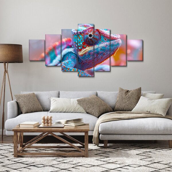 Obraz - Zbarvený chameleon (210x100 cm)