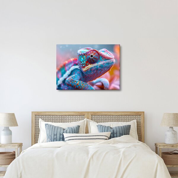 Obraz - Zbarvený chameleon (70x50 cm)