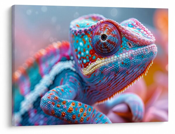 Obraz - Zbarvený chameleon (70x50 cm)