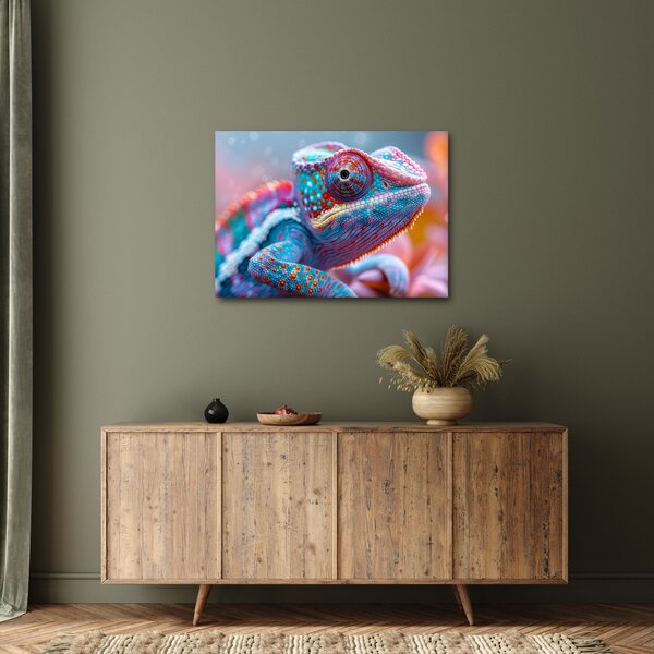 Obraz - Zbarvený chameleon (70x50 cm)