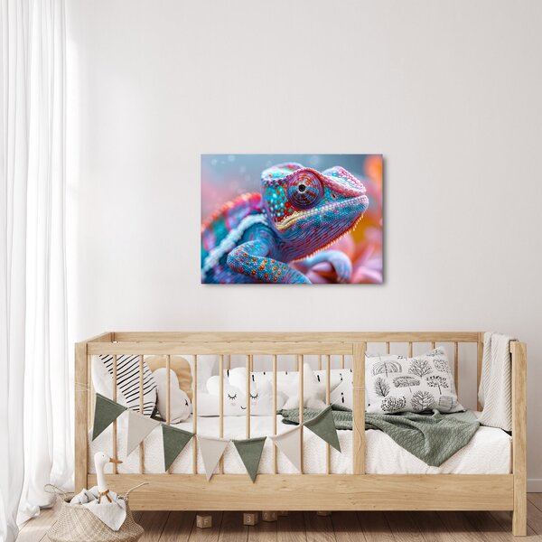 Obraz - Zbarvený chameleon (70x50 cm)