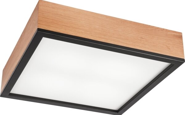 Stropní svítidlo OAK SQUARE 4xE27/15W/230V 39x39 cm dub/černá