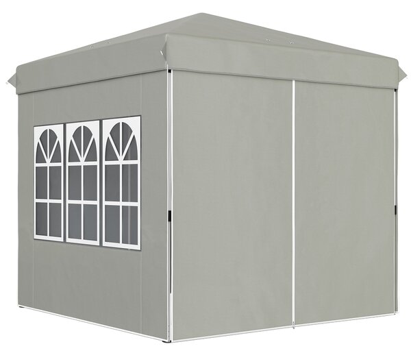 Pavilon Outsunny 2,5x2,5m, Voděodolný Stabilní Zimní Skládací Pavilon, UV Ochrana 50+, Skládací Party Stan Zahradní Stan s 4 Bočními Panely a Taškou