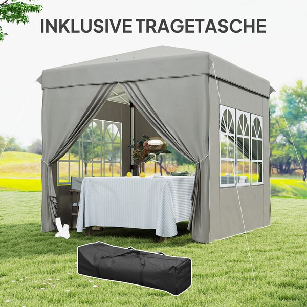 Pavilon Outsunny 2,5x2,5m, Voděodolný Stabilní Zimní Skládací Pavilon, UV Ochrana 50+, Skládací Party Stan Zahradní Stan s 4 Bočními Panely a Taškou