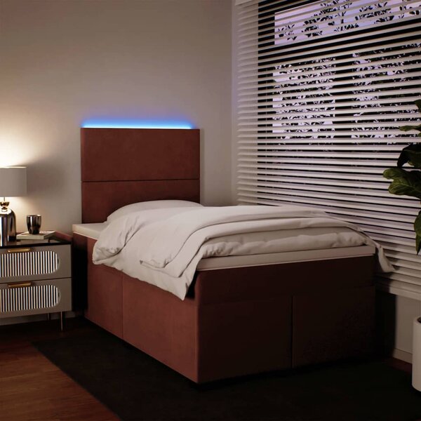 Box spring postel s matrací růžová 120 x 200 cm samet 3293181