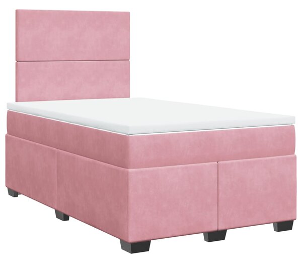 Box spring postel s matrací růžová 120 x 200 cm samet 3293181