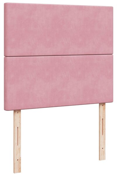 Box spring postel s matrací růžová 120 x 200 cm samet 3293181