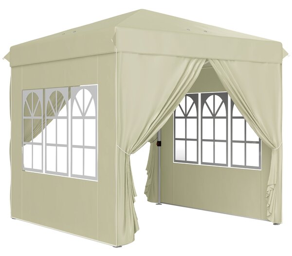Pavilon Outsunny přibližně 2,5x2,5m, voděodolný stabilní zimní skládací pavilon, UV ochrana 50+, skládací párty stan s 4 bočními panely, zahradní pavi