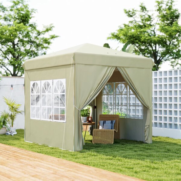 Pavilon Outsunny přibližně 2,5x2,5m, voděodolný stabilní zimní skládací pavilon, UV ochrana 50+, skládací párty stan s 4 bočními panely, zahradní pavi