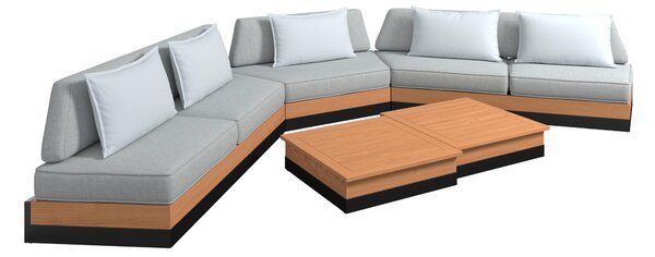 TERASOVÁ SEDACÍ SOUPRAVA 5dílné, dřevo, kov, plast, textil Ambia Garden - Online Only zahradní nábytek, Online Only