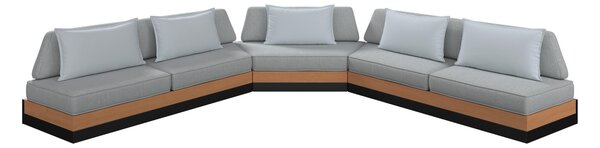 TERASOVÁ SEDACÍ SOUPRAVA 5dílné, dřevo, kov, plast, textil Ambia Garden - Online Only zahradní nábytek, Online Only