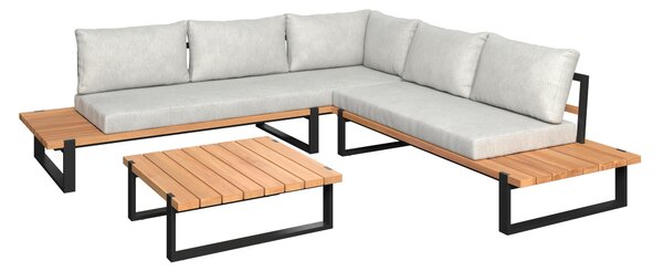 TERASOVÁ SEDACÍ SOUPRAVA 3dílné, dřevo, kov, textil Ambia Garden - Online Only zahradní nábytek, Online Only