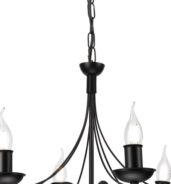Lustr na řetězu DONATO 6xE14/40W/230V černá
