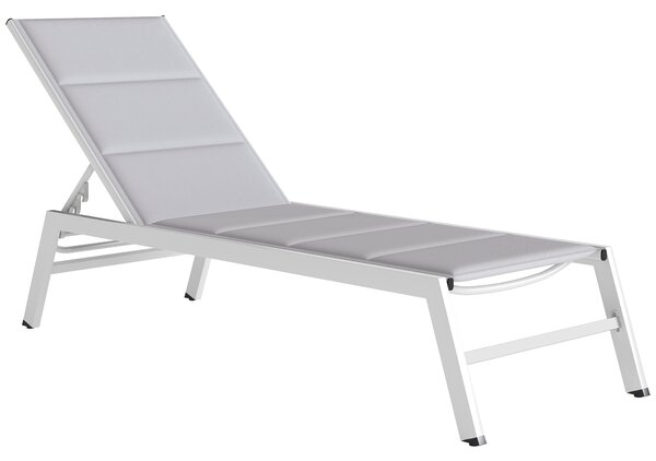 Outsunny lehké hliníkové lehátko — 6polohové opěradlo, textilén 560 g/m² s integrovaným polstrováním, odolné proti korozi, 64 x 181 x 90 cm | Aosom