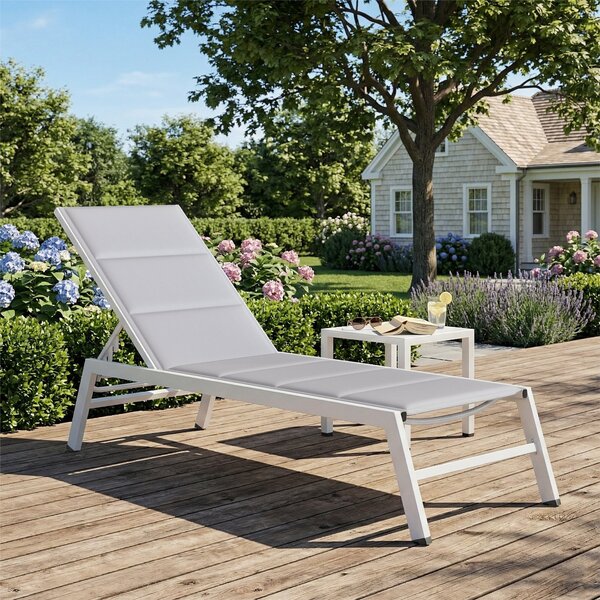 Outsunny lehké hliníkové lehátko — 6polohové opěradlo, textilén 560 g/m² s integrovaným polstrováním, odolné proti korozi, 64 x 181 x 90 cm | Aosom