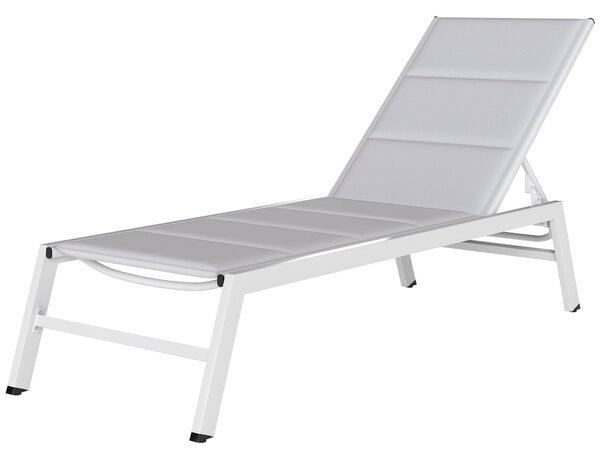 Outsunny lehké hliníkové lehátko — 6polohové opěradlo, textilén 560 g/m² s integrovaným polstrováním, odolné proti korozi, 64 x 181 x 90 cm | Aosom