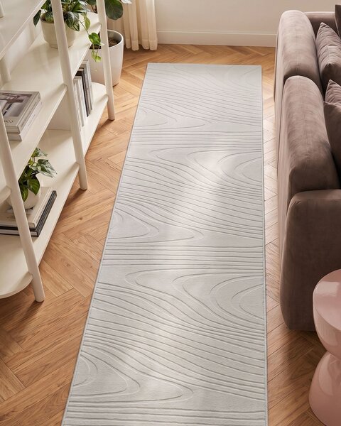 Koberec z umělé kožešiny ONTAKE Krémově bílá 80 x 300 cm