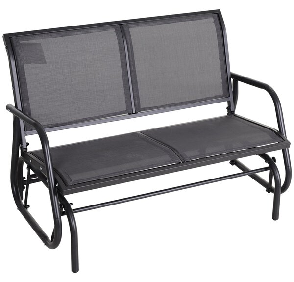 Outsunny Zahradní Houpací Lavice pro 2 Osoby s Houpacím Mechanismem, Vyrobená z Kovové Konstrukce, Nosnost až 200 kg, Zahradní Nábytek pro Zahradu, Te