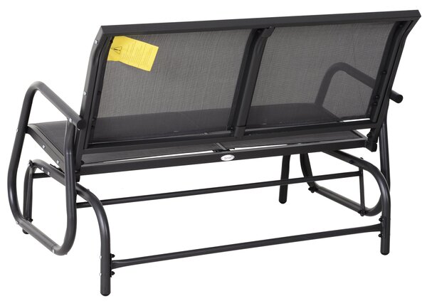 Outsunny Zahradní Houpací Lavice pro 2 Osoby s Houpacím Mechanismem, Vyrobená z Kovové Konstrukce, Nosnost až 200 kg, Zahradní Nábytek pro Zahradu, Te